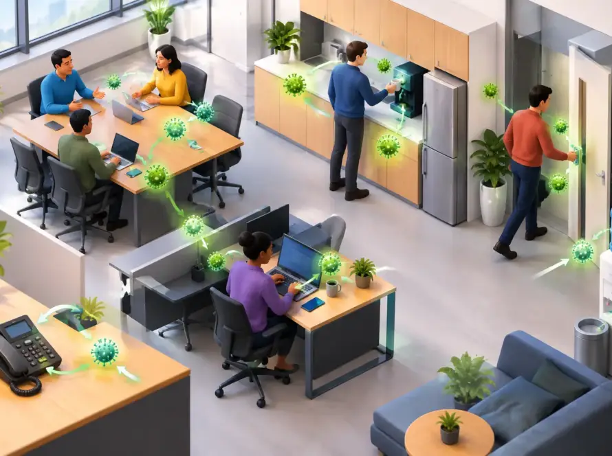 What Office Areas Spread Germs Most Often?
